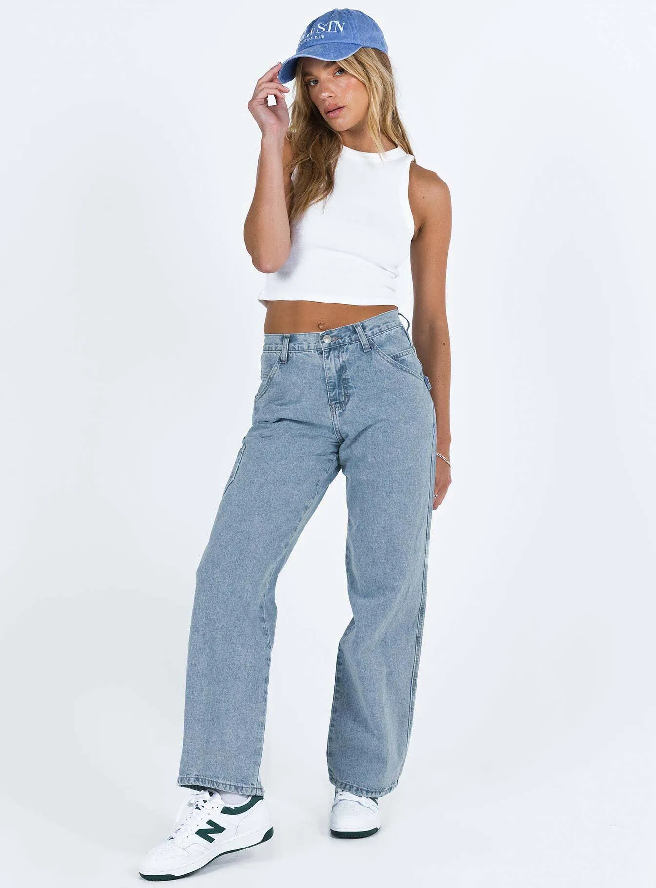 Tami Cargo Jeans Mid Wash Denim