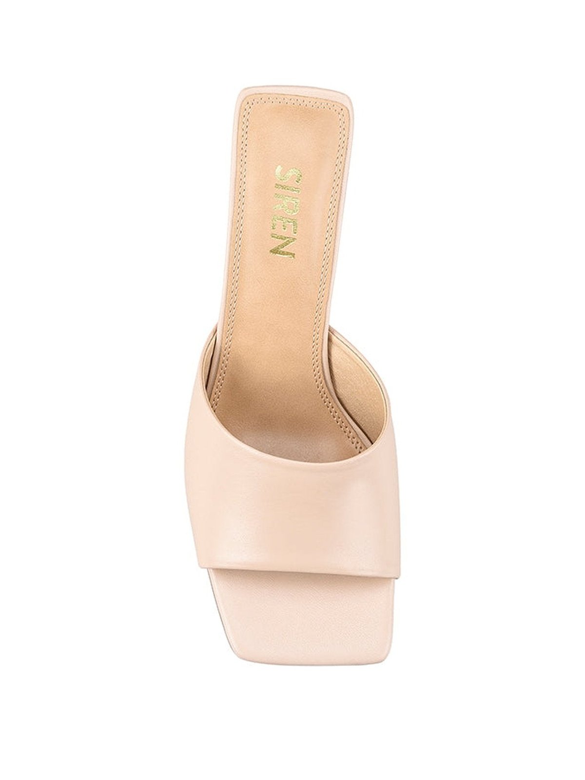 Teepee Block Heel Mules - Nude Leather