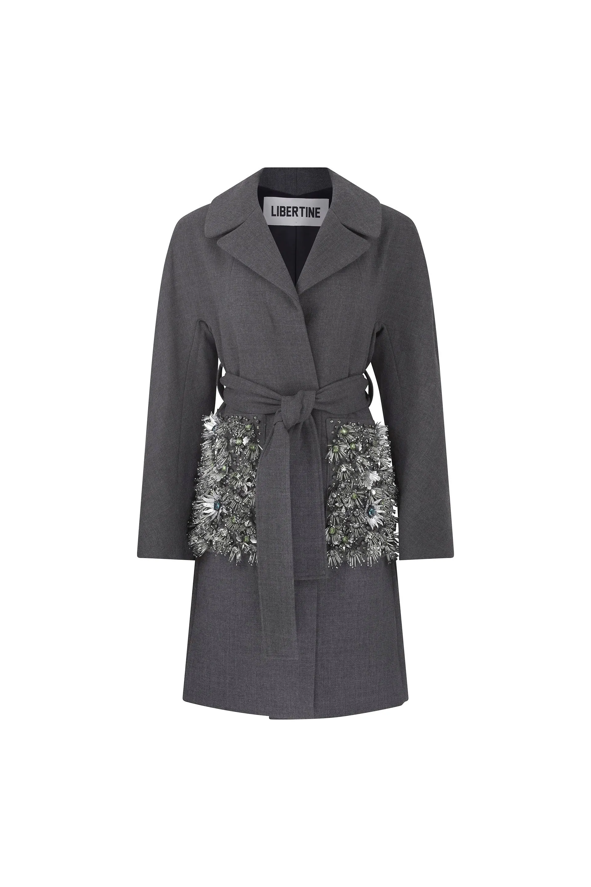 'THE HOLIDAY' PATCH POCKET WRAP COAT