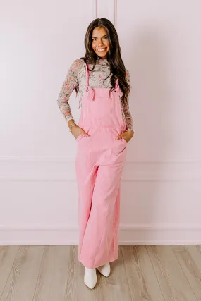 The Meena Denim Overalls In Pink