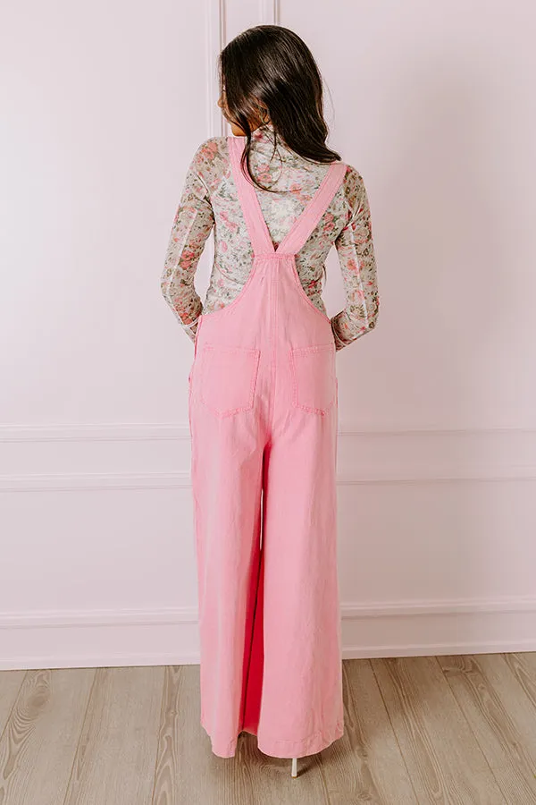 The Meena Denim Overalls In Pink