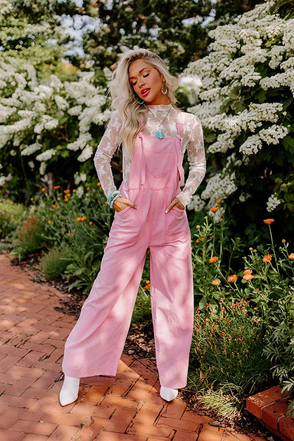 The Meena Denim Overalls In Pink