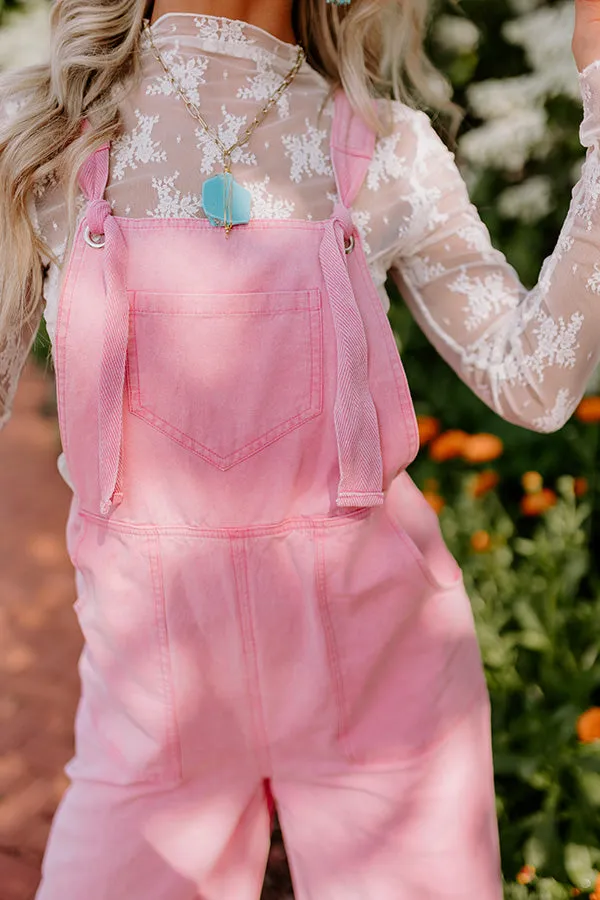 The Meena Denim Overalls In Pink