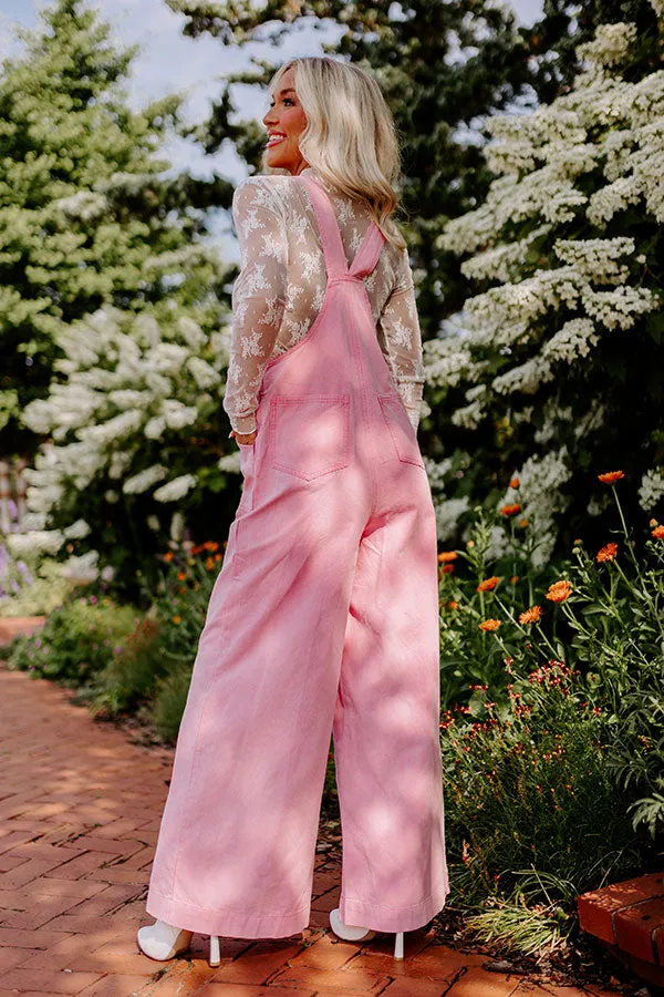 The Meena Denim Overalls In Pink