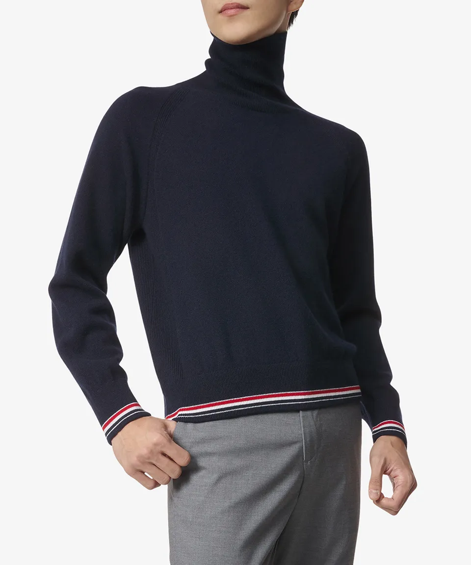 THOM BROWNE  |Cashmere Street Style Long Sleeves Plain Logo Designers