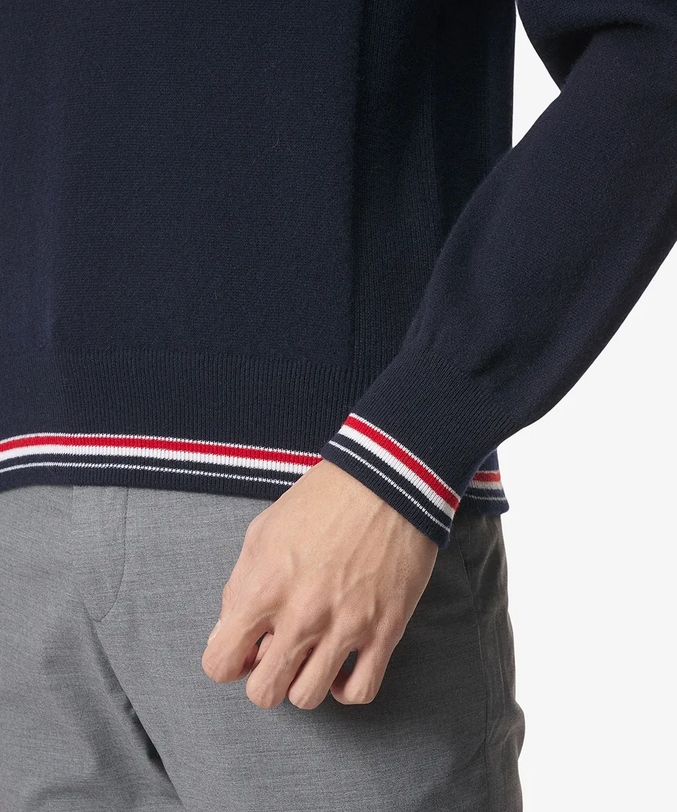 THOM BROWNE  |Cashmere Street Style Long Sleeves Plain Logo Designers