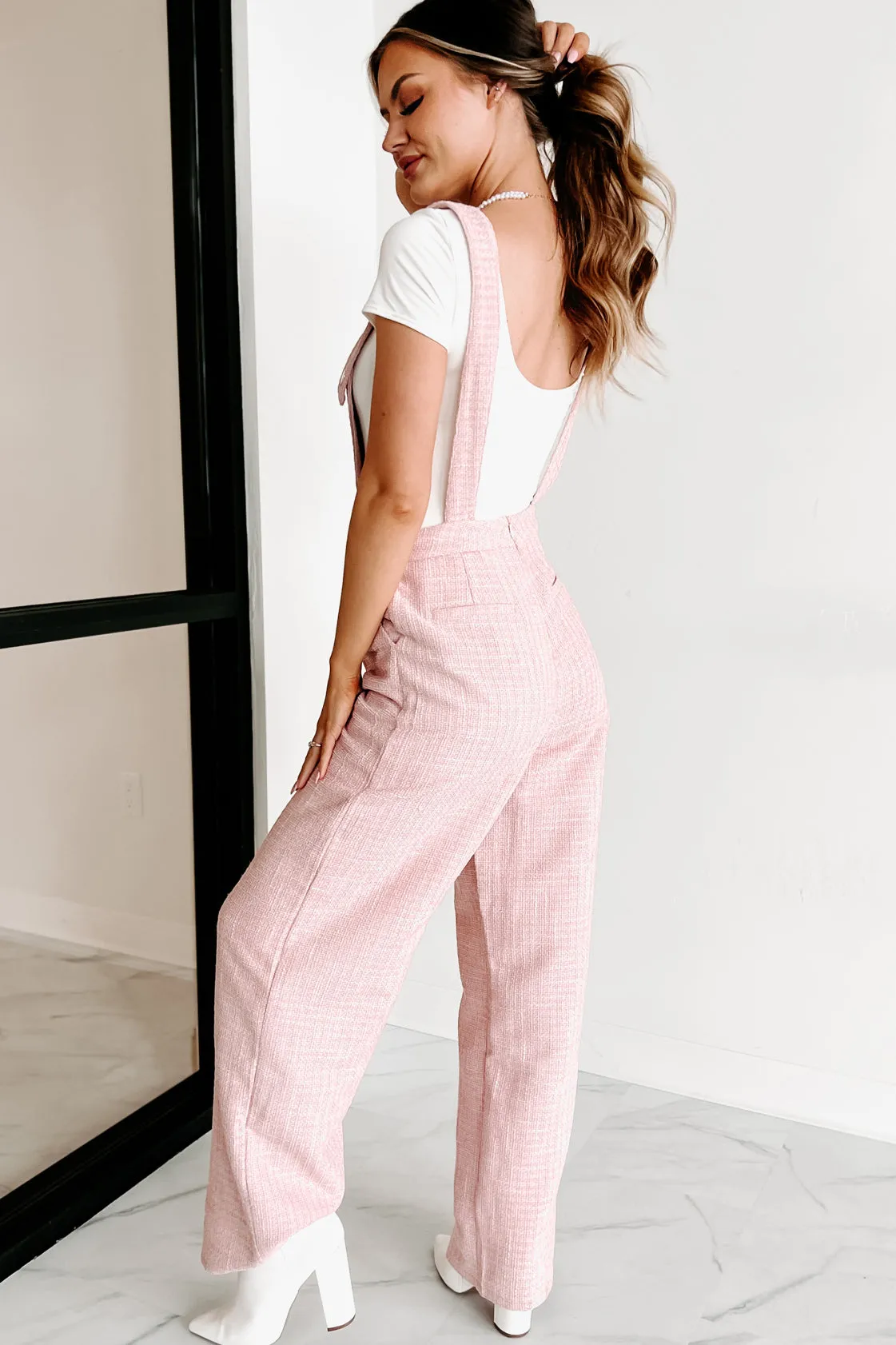 Trading Secrets Tweed Overalls (Pink)