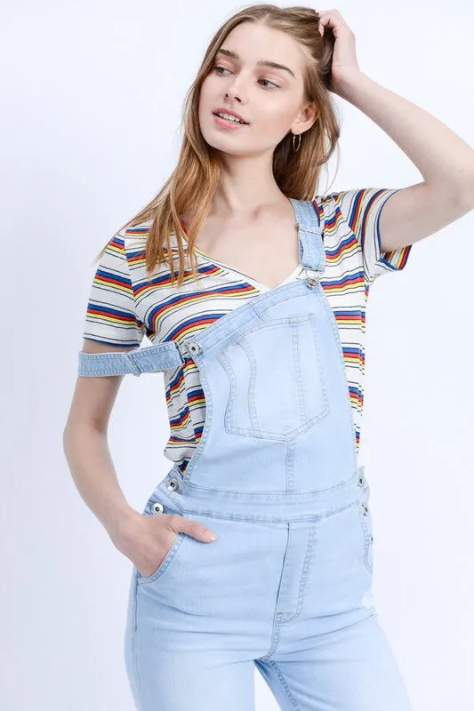 Victoria Skinny Denim Overalls