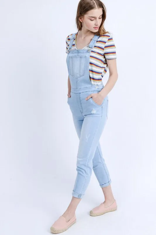 Victoria Skinny Denim Overalls