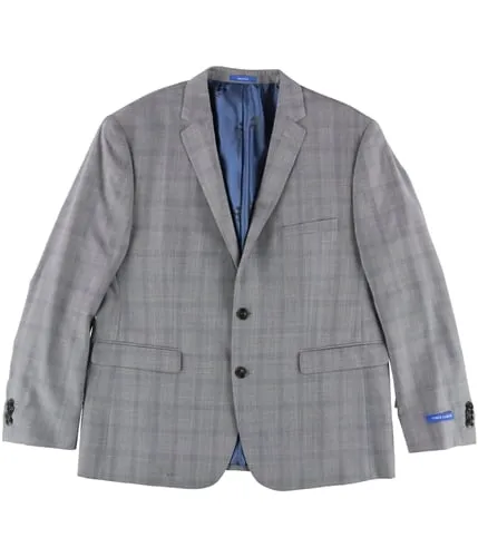 Vince Camuto Mens Shadow Windowpane Two Button Blazer Jacket