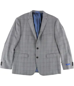 Vince Camuto Mens Shadow Windowpane Two Button Blazer Jacket