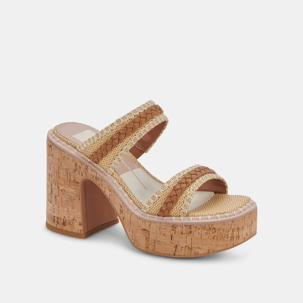 WHIM Heels Honey Raffia | FSC-certified Cork & Chunky Platform Heels– Dolce Vita 6895454879810