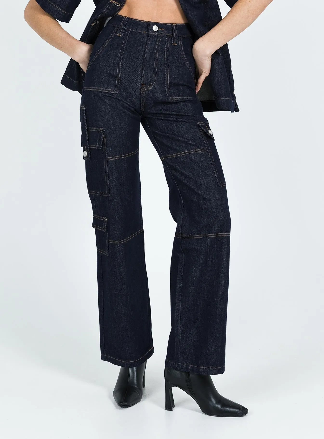 Whitaker Cargo Jeans Dark Denim