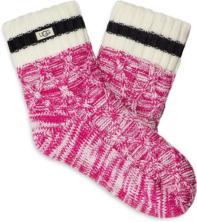 WOMEN'S UGG DEEDEE FLEECE SOCKS | SOLFRINO PINK / TAR