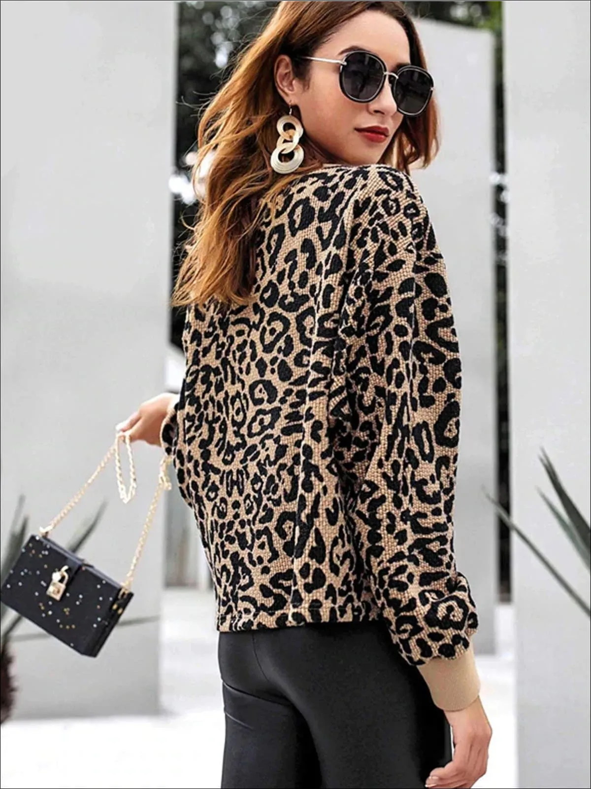 Women's Winter Knit Animal Print Casual Sweater