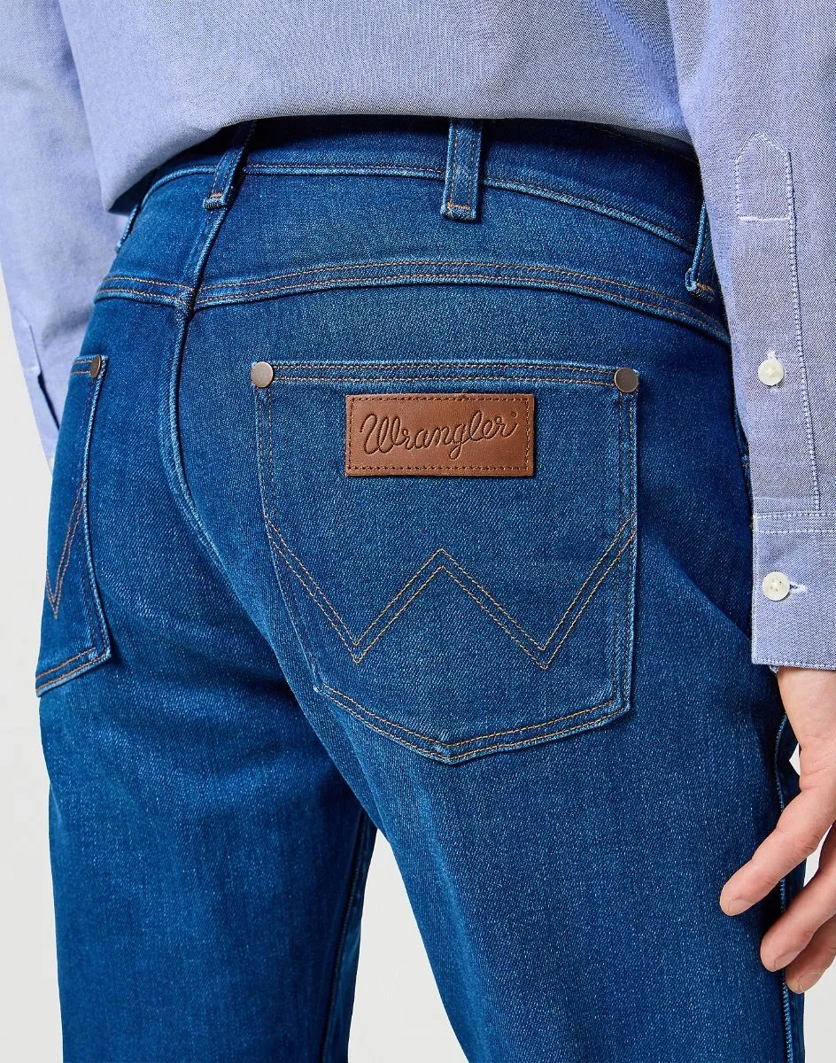 Wrangler Greensboro Straight Denim Jeans Blue Jam