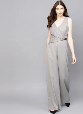 Wrap Style Jumpsuit With Embellished Tape