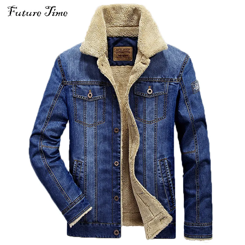 Xituodai M-6XL Men Jacket and Coats Brand Clothing Denim Jacket Fashion Mens Jeans Jacket Thick Warm Winter Outwear Male Cowboy 