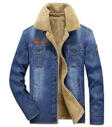 Xituodai M-6XL Men Jacket and Coats Brand Clothing Denim Jacket Fashion Mens Jeans Jacket Thick Warm Winter Outwear Male Cowboy 