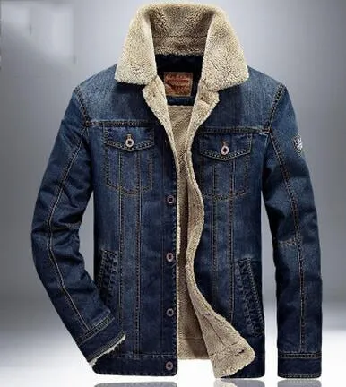 Xituodai M-6XL Men Jacket and Coats Brand Clothing Denim Jacket Fashion Mens Jeans Jacket Thick Warm Winter Outwear Male Cowboy 