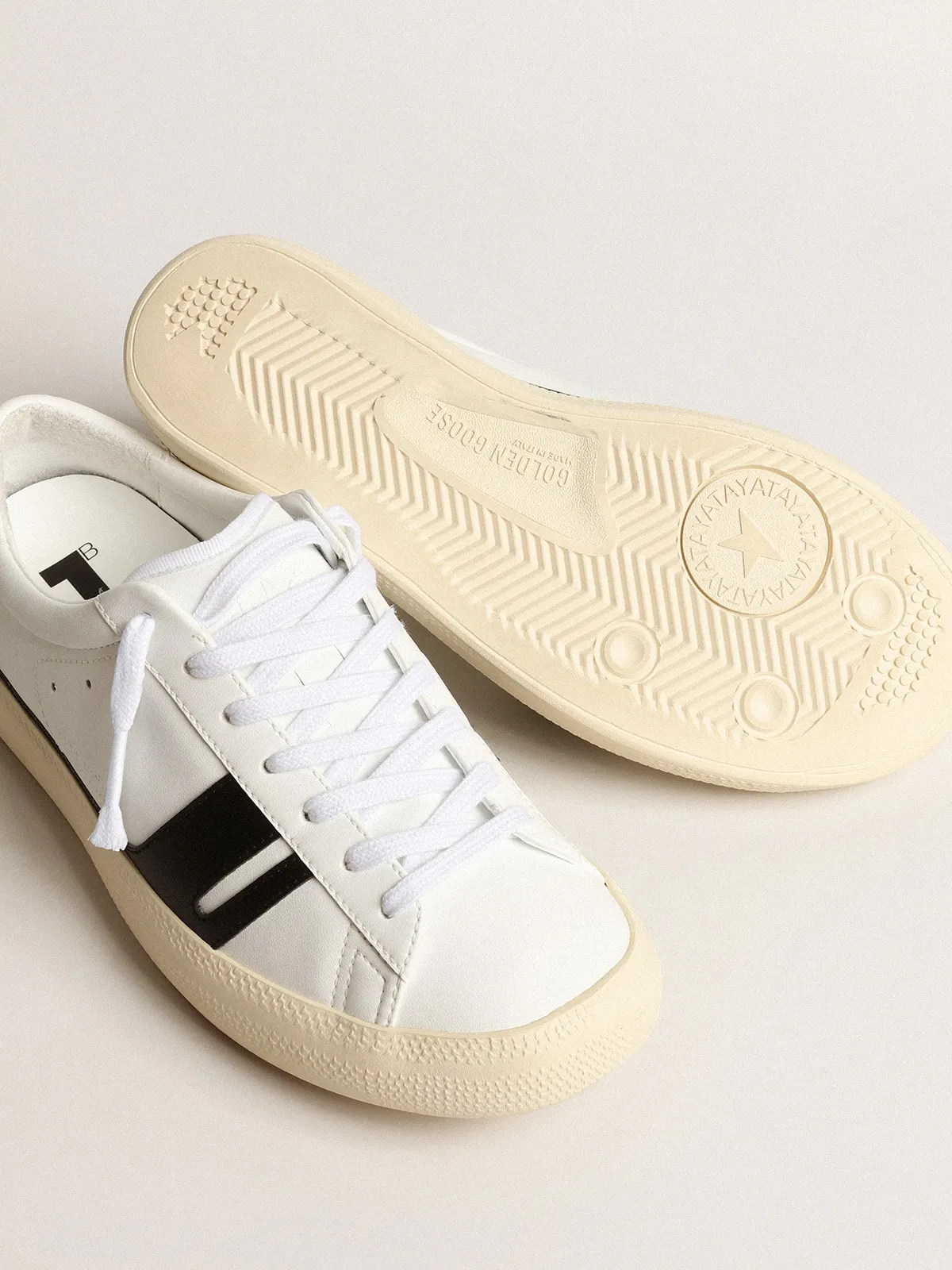 Yatay Model 1B sustainable sneakers with white bio-based upper and black Y